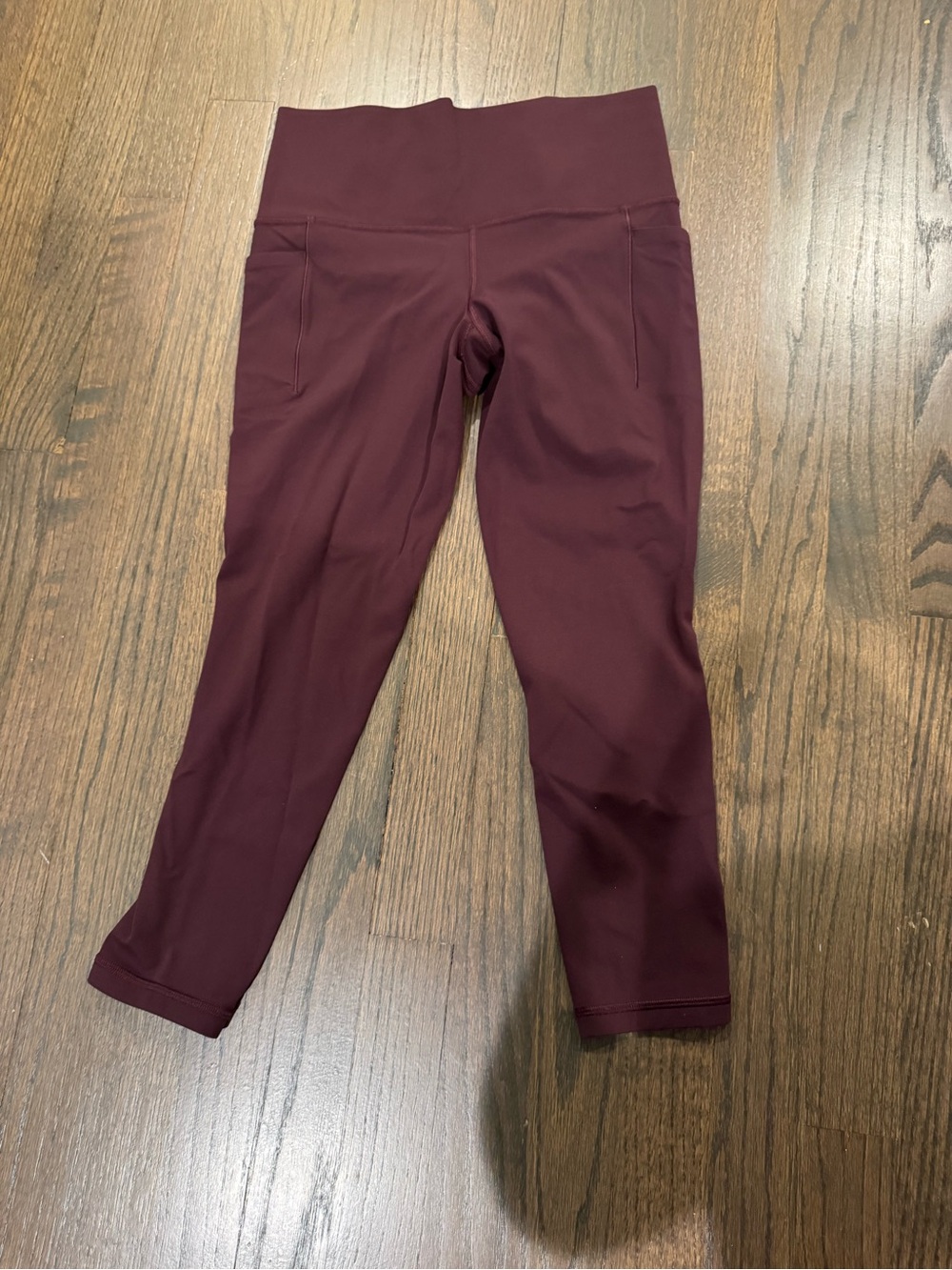 Athleta Burgundy High-Rise Salutation Stash Leggings